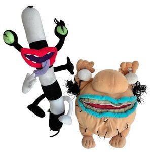 Vintage 90s Aaahh Real Monsters Oblina Krumm Plush Lot Of 2 Nickelodeon